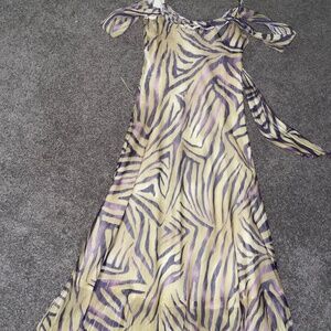 Vintage zebra print midi dress